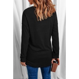 Black Let me tell you about my Jesus Graphic Long Sleeve Knit Top