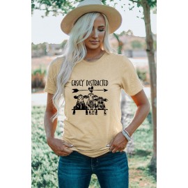 Apricot Easily Distracted By Cows Dairy Farm Tee