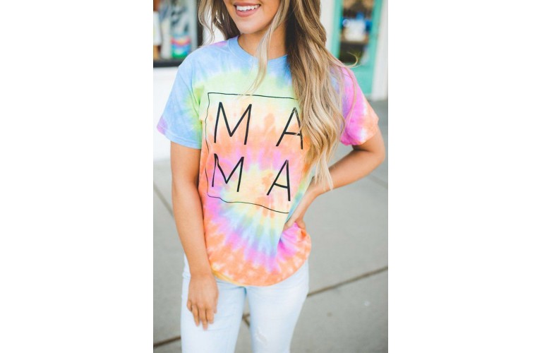 MAMA Tie-Dye Boyfriend Graphic Tee