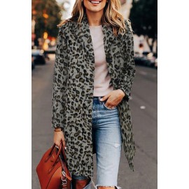 Leopard Print Lapel Coat