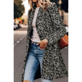 Leopard Print Lapel Coat