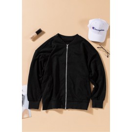 Black Zip-up Jacket with Pocket