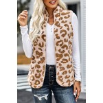 Leopard Sherpa Jacket Vest