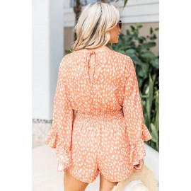 Orange Animal Spotted Print Romper