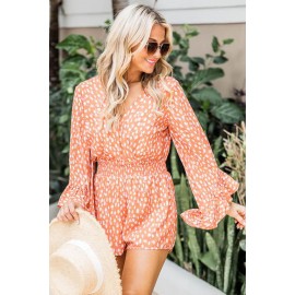 Orange Animal Spotted Print Romper