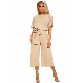 Apricot Always Chic Belted Culotte Jumpsuit