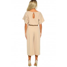 Apricot Always Chic Belted Culotte Jumpsuit