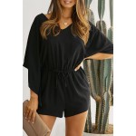 Black Born To Fly Kimono Romper