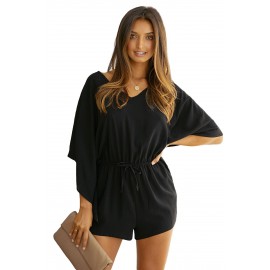 Black Born To Fly Kimono Romper