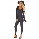 Gray Denim Overall for Women